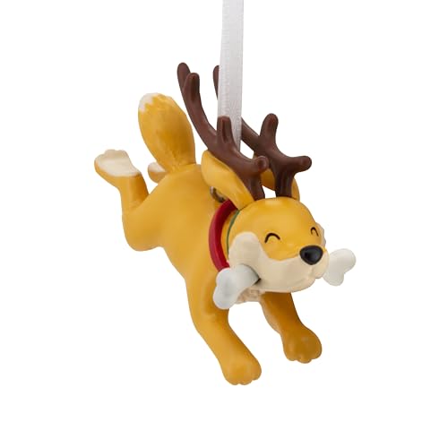 Hallmark Dog with Reindeer Antlers Christmas Ornament