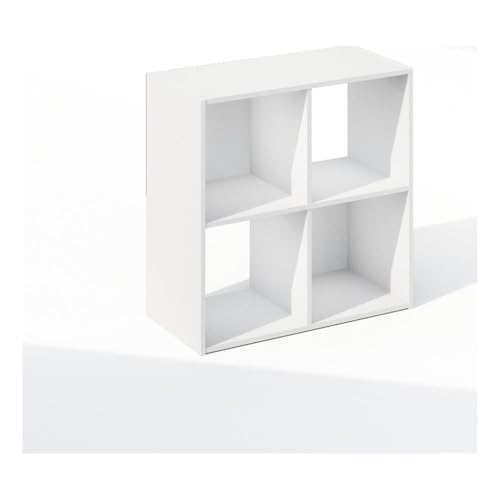 Furinno PELLI Book Shelf, 4-Cube Bookshelf, Cube Storage Organizer Bookcase, 11.7 x 23.7 x 23.8, for Living Room, Bedroom, Home Office, White