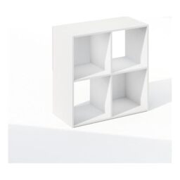 Furinno PELLI Book Shelf, 4-Cube Bookshelf, Cube Storage Organizer Bookcase, 11.7 x 23.7 x 23.8, for Living Room, Bedroom, Home Office, White