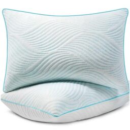 Smilereve Pillows King Size Set of 2 Cooling Shredded Memory Foam Pillows for Sleeping