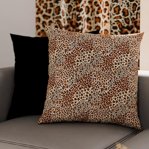 PETTI Artigiani Italiani - Pair of Pillow Cases 35 x 35 cm in Microfibre, Pillows for Bedroom Furniture, Sofa, Living Room, Set of 2 Cushion Covers, Orange Animalier Pillowcase, 100% Made in Italy