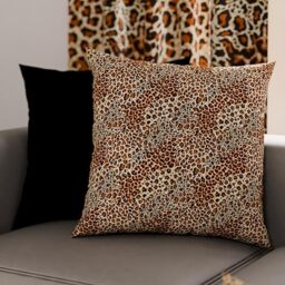 PETTI Artigiani Italiani - Pair of Pillow Cases 35 x 35 cm in Microfibre, Pillows for Bedroom Furniture, Sofa, Living Room, Set of 2 Cushion Covers, Orange Animalier Pillowcase, 100% Made in Italy