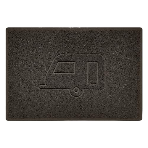 Nicoman CARAVAN Embossed Shape Door Mat Dirt-Trapper Washable Barrier Doormat-(Use Indoor or Sheltered Outdoor)-(90x60cm/3x2ft,Large) Brown