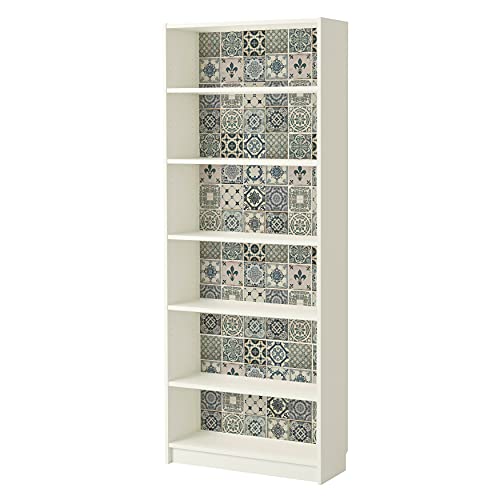 WALPLUS Vintage Blue Tiles Wall Stickers, Vinyl, Multi-Colour, 7.6 x 63.5 x 3 cm