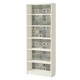 WALPLUS Vintage Blue Tiles Wall Stickers, Vinyl, Multi-Colour, 7.6 x 63.5 x 3 cm