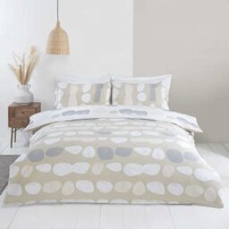 Rapport Home Truro Mircrofibre Double size Reversible Duvet Cover Set in Colour Natural, Cream