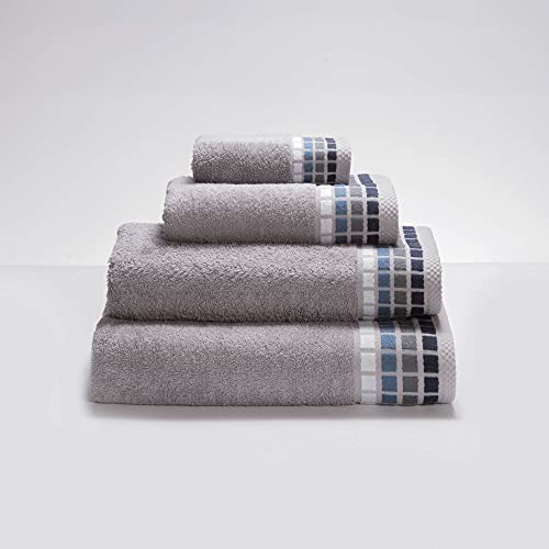 Sancarlos Heston 100% Cotton Hand Towel, Grey, Size 30 x 50 cm