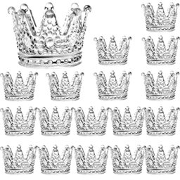 SOUJOY 18 Pack Tealight Candle Holder, Glass Crown Candle Holder, Crystal Votive Candle Stand for Dining Table Centerpiece Home Decor Wedding Part