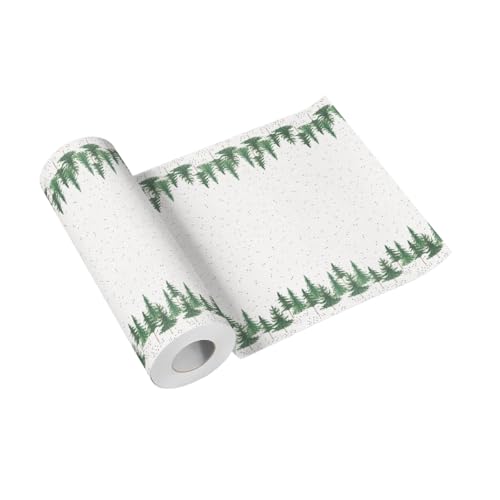 PAW - Table Runner (40 x 2400 cm) Table Decorations for Christmas, Winter - Snow, Christmas Trees, Forest I Conifer Forest Table Decorations