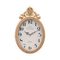 "Abdurey Small French Retro Decorative Wall Clock, Antique Gold Vintage Oval Style,Silent Battery Operated Boho Decor Wall Clocks for Farmhouse,Kitchen,Bedroom,Bathroom(10.4"" H x 6.7"" W)"