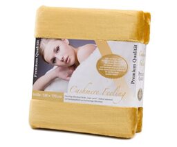 Gözze - Premium Cashmere Feel Cuddly Living Room Blanket/Throw, 500 g/m², 130 x 170 cm - Mustard
