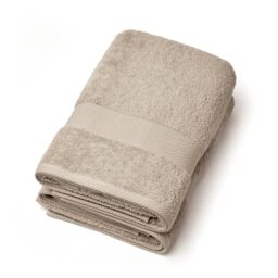 Pure Cotton Set of 2 Bath Towels in Combed Cotton, 570 g/m², Oeko-TEX Certified, Washable at 40°C, 2-Piece Bath Mat, 70 x 140 cm, Taupe