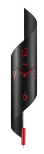 Hermle Savanna II 70869-292200 Modern Wall Clock Quartz Black/Red