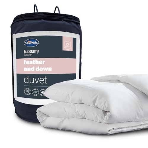 Silentnight Duck Feather and Down Duvet - Hotel Quality Luxury 13.5 Tog Double Winter Duvet Feather and Down Warm Cosy Quilt with Breathable Cotton Cover - Machine Washable - Double