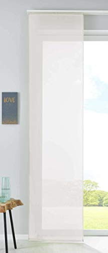 Gardinenbox 85589N Sliding Curtain Panel Curtain Voile 245 x 60 cm Cream Complete with Panel Weight Bar