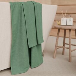 PETTI Artigiani Italiani - 100% Cotton Terry Bath Towels, 3+3 Towel Set, 6 Pieces 3 Face Towels and 3 Hand Towels, Sage Green Towels