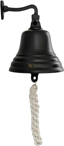 ACL Last Order Bell - Bar Accessories for Home Pub Handbell – Wall Mounted BarBell Nautical Decorations – Unique Black with Crisp Loud Sound Ideal for Christmas, Reception, Pubs 8 Inch