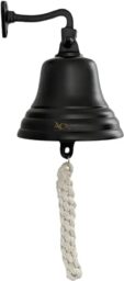 ACL Last Order Bell - Bar Accessories for Home Pub Handbell – Wall Mounted BarBell Nautical Decorations – Unique Black with Crisp Loud Sound Ideal for Christmas, Reception, Pubs 8 Inch