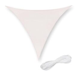 Relaxdays Sun Sail Shade, Triangular Awning, 2 x 2 x 2 m, HDPE Fabric, Patio & Garden, with Tensioning Ropes, Beige, White, 2x2x2m