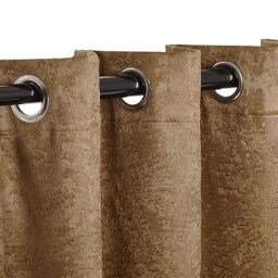 "Superior Blackout Curtains, Insulated, Sun Blocking Curtain for Bedroom, Farmhouse, Living Room Window, Thermal Woven, Senna Collection, Set of 2 Panels, 6 Grommets, 42"" x 63"", Brown"