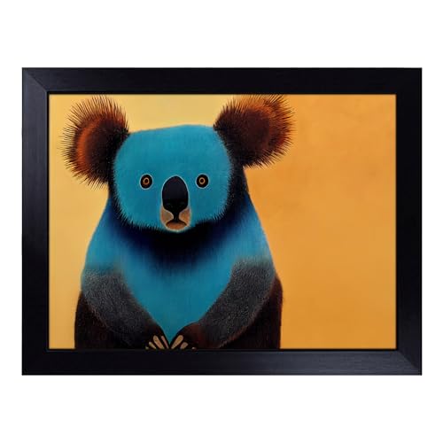 Lap Tray with Bean Bag Cushion, Adorable Koala Bear - Handmade in the UK, Raised Wooden Edge, Padded Cushion, Heat-Resistant Wipe-Clean Surface, for Meals, Laptops and Crafts