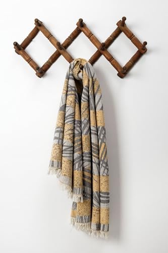 Mustard Yellow 100% Cotton (Fouta) Beach Towel 90 x 170 cm - Machine Washable at 30-40 C - Soft, Stylish and Perfect for Beach Days and Pool Relaxation