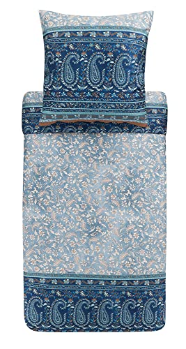 Bassetti Como G1 9325192 Bed Linen Set Cotton Mako Satin in Grey 2-Piece with Zip 240 cm x 220 cm 80 cm x 80 cm