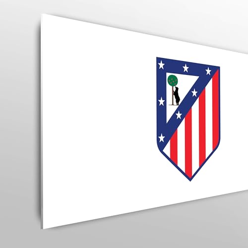 fan decor Licensed Décor Atlético de Madrid Single Headboard - 100cm (w) x 75cm (h) - Full Colour Crest on White