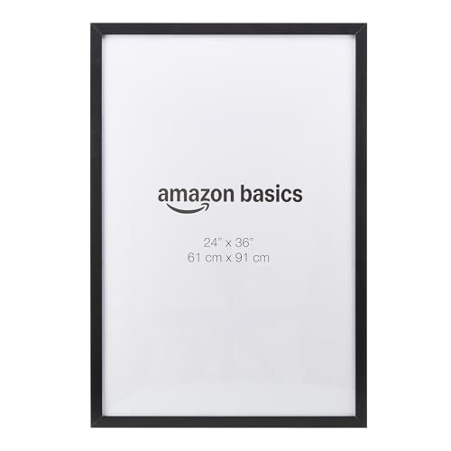 Amazon Basics Rectangular Wooden Poster/Picture Frame, 61 cm x 91 cm, Black