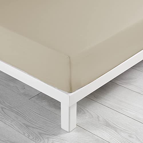 douceur d'intérieur, Fitted Sheet (140 x 190 cm) Linen Linen, 100% Cotton