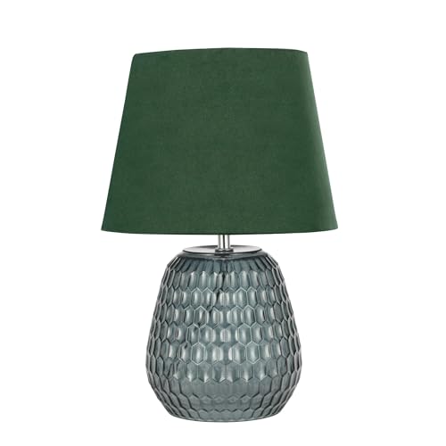 Paulmann Pauleen 48157 Crystal Velours Table luminaire Fabric Shade Velvet Table lamp Made of Glass Green max. 40W E14 Green 230V Glass/Fabric