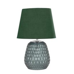 Paulmann Pauleen 48157 Crystal Velours Table Light, Fabric Shade (Velvet), Glass Base, Green, max 40W, E14, Green, 230V, Glass/Fabric