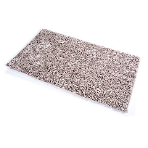 Sophie Maison Silky Rug, 100% PES Microfiber, Taupe, 70x130