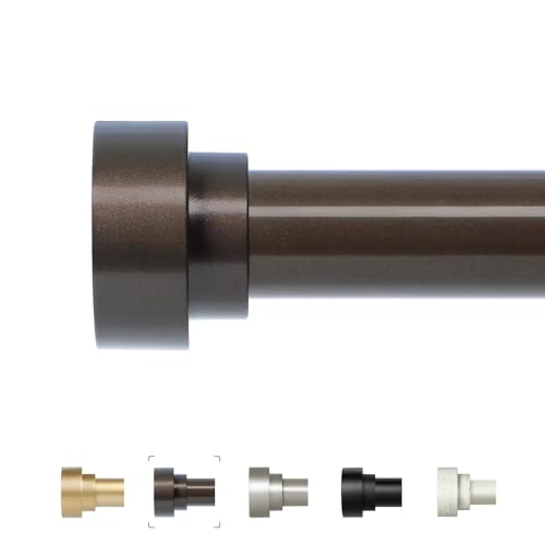 "HEI! DEAR Bronze Curtain Rods 48 to 84Inch(4-7FT),1 Inch Heavy DutyAdjustable Curtain Rod Set,Modern Decorative Drapery Rods,Telescoping Single Window Curtain Rod 36-88"",Antique Bronze"