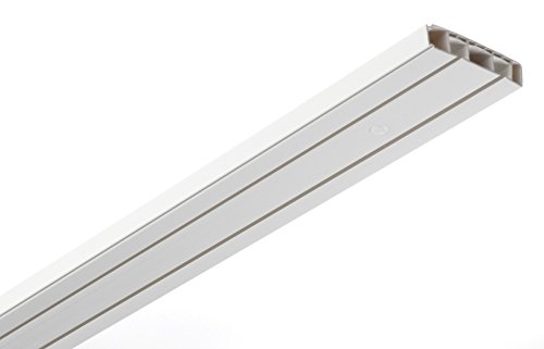 Gardinia 2-Track Curtain Rod, White, (120 x 3.75 x 1.5 cm) x 3, 32556