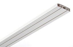 Gardinia 2-Track Curtain Rod, White, (120 x 3.75 x 1.5 cm) x 3, 32556