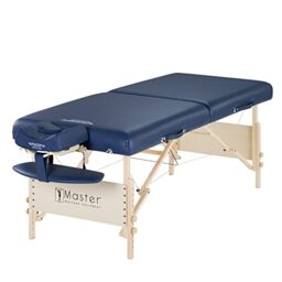 "30"" Coronado Master Massage Pro Massage Table in Royal Blue w/Light Natural wood"