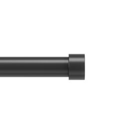 Umbra Cappa 1” Adjustable Curtain Rod for Windows – 36 to 66” Drapery Rod, Brushed Black