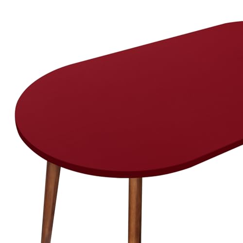 NEWISHER Fitted Oval Tablecloth 42 x 60 Inch Elastic Table Cloth Burgundy - Stretch Spandex Table Cover, Burgundy Washable Polyester Top Cap Cover, Tablecloth for Dining Picnic Camping Indoor Outdoor