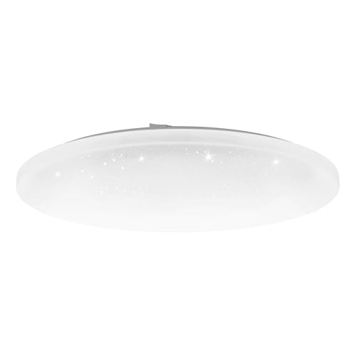 Eglo Access Frania-A LED Ceiling Light, 1-Bulb Wall Light with Crystal Effect Steel and Plastic, White, with Remote Control, Colour Temperature Change (Warm, Neutral, Cold), Dimmable, Diameter 57 cm