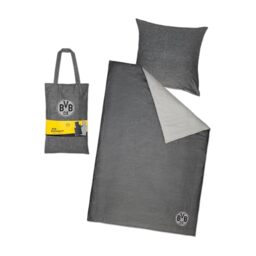 Borussia Dortmund Bed Linen, Cotton, Gray, 135 x 200 cm