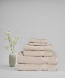 Royal Velvet Signature Solid Towel Sets Ivory Cotton 6-Piece 6 Piece Set Towel, solid themed, for Men and Women, OEKO-TEX Certified Confidence