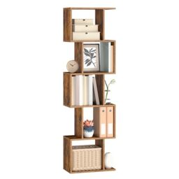 VASAGLE Bookshelf, 6-Tier Bookcase, 24 x 40 x 159 cm, Room Divider, Cube Display Shelf, Freestanding Storage Shelf, for Living room, Bedroom, Office, Rustic Brown LBC462K01