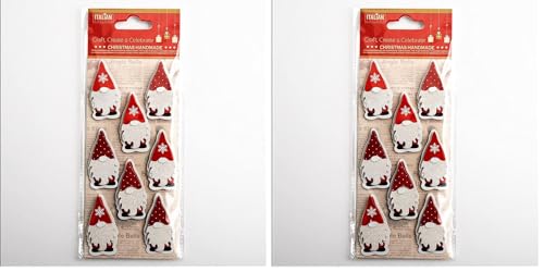 Italian Options 5cm Nordic Santa Christmas Craft Decorations - Self Adhesive (8 pcs) (Pack of 2)