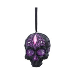 House of Obscura Gothic Hanging Ornament – Resin Dark Fantasy Decoration Collection (Jewelled Fate Skull)