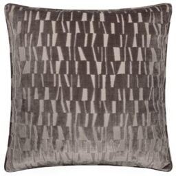 Paoletti Manhattan Polyester Filled Cushion – Elegant Geometric Textured Velvet Decorative Pillow (Mink - 50x50cm)