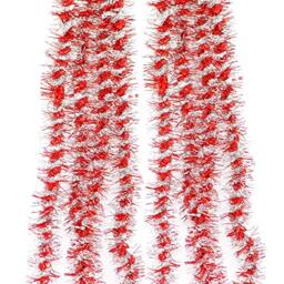 Red and Silver Luxury Deluxe Twisted Christmas Tinsel Garland Tree Decoration 120mm Width