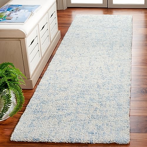 Safavieh Contemporary Rug for Living Room, Dining Room, Bedroom - Abstract Collection, Short Pile, in Ivory, 68 x 244 cm