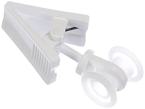 GARDINIA 12 x White Plastic Curtain Track U Track Roller Rings With Clamp