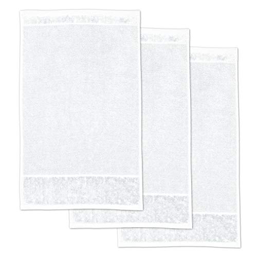 Möve Bamboo Luxe set of 3 guest towels 30 x 50 cm made of 60% cotton / 40% viscose from bamboo cellulose, snow